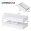 Table basse rectangulaire moderne avec rangement et lumières à DEL de 39,4 po (blanc)-1342931432