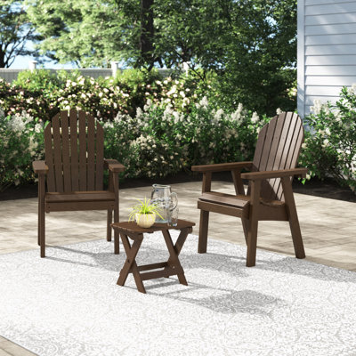 Anette Plastic Adirondack Chair with Table