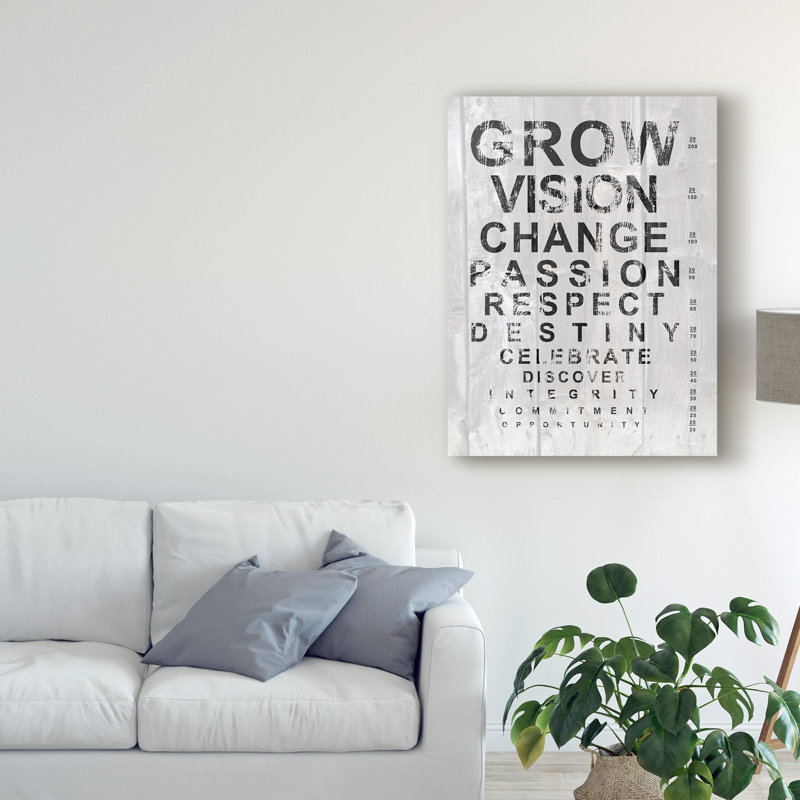 " Eye Chart II " Textual Art Print, 19" H x 14" W x 2" D