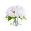 8.4In Artificial Peony Flowers With Vase, White Faux Flowers In Small Glass Vase Faux Water Floral Arrangement - Table Centerpiece For Bathroom Home Office Wedding Decor