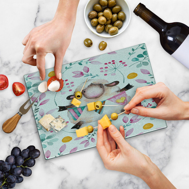 Multicolore planche à découper en verre trempé Ambesonne