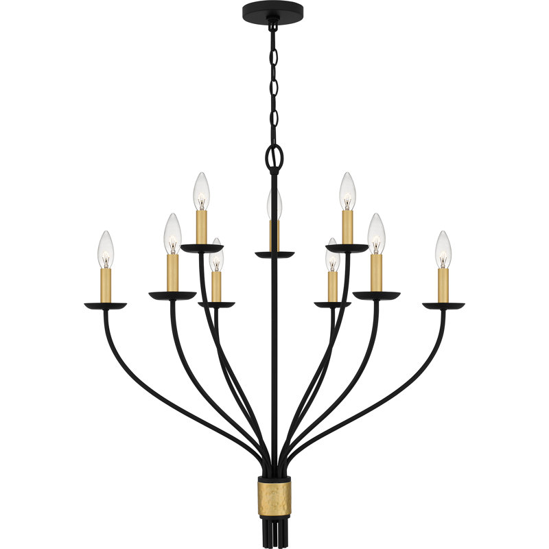 Lustre noir mat 9 lumières Casius