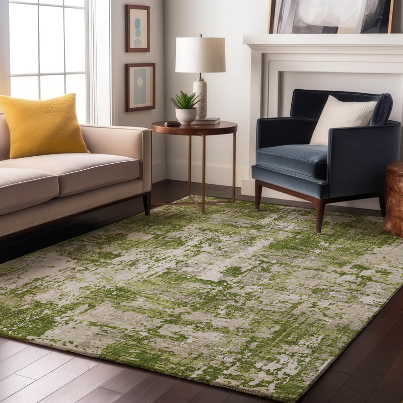 Premium Machine Washable Mayfield AMF1008 Abstract Rug, Rectangle 5' x 7'6"