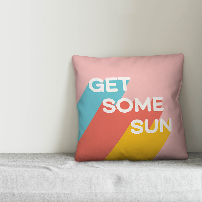 Coussin d'extérieur carré , H 16 po x l 16 po, Polyester / Bourre en polyester