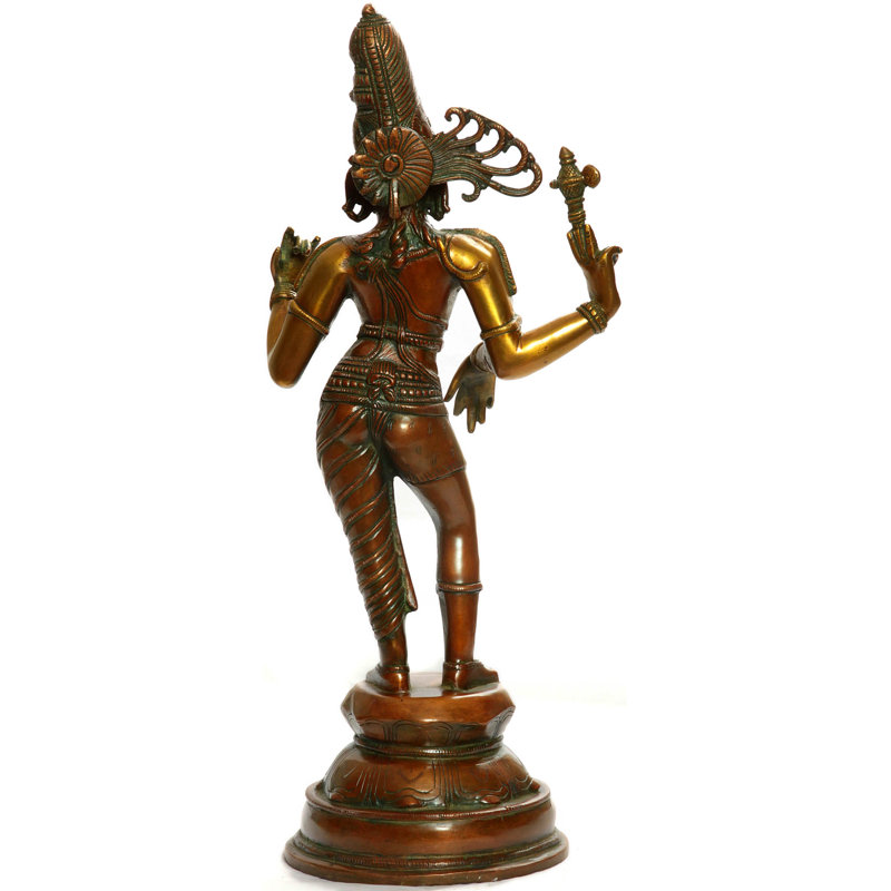 Statue Ardhanarishvara Shiva-Shakti, Rouge
