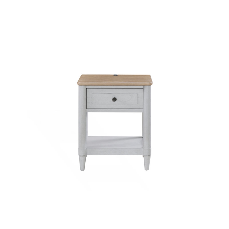 Petite table de chevet pour adolescent avec port de charge USB