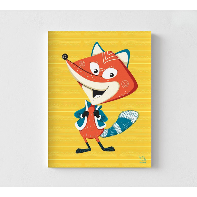 Bureau pédiatrique, impression de dessin de renard, art mural encadré mignon renard roux, décoration de chambre d'enfant en bas âge, art mural renard roux, reproduction de dessin