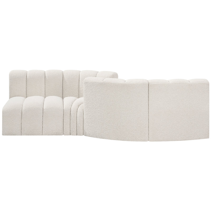 Canapé et méridienne rembourrés Iziah, Tissu crème bouclé