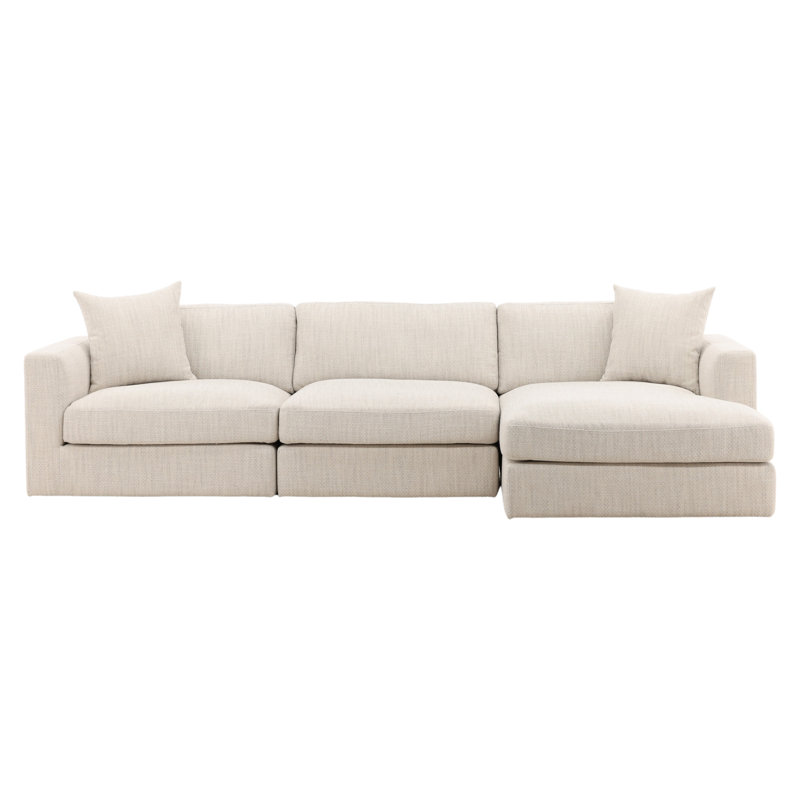 Erica Chaise Sectional Taupe, Right Hand Facing