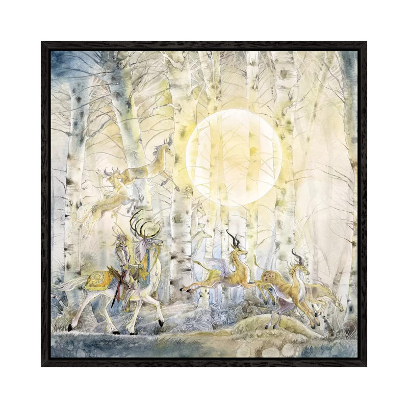 White Knight by Stephanie Law - Print on Canvas, Black Framed, 93.98 cm H x 93.98 cm W