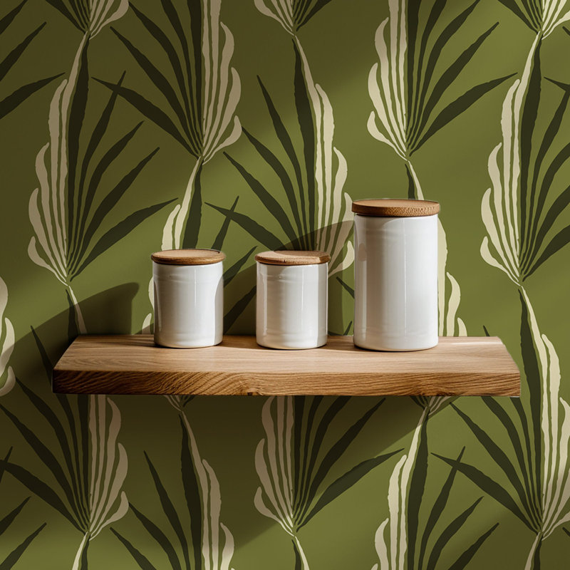 Papier peint olive Areca