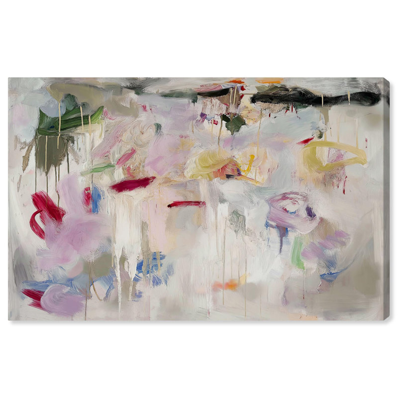 Lilas brume sur toile Modern Abstracts par, Toile tendue avec châssis, H 20 po x l 30 po