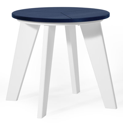 Outdoor Round 18" End Table, White