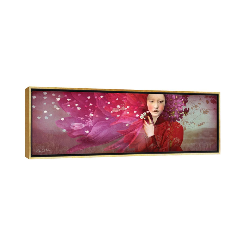 Éléments par Catrin Welz-Stein - impression d'art graphique panoramique, H 12 po x l 36 po x 1,5 po, Toile encadrée d'or