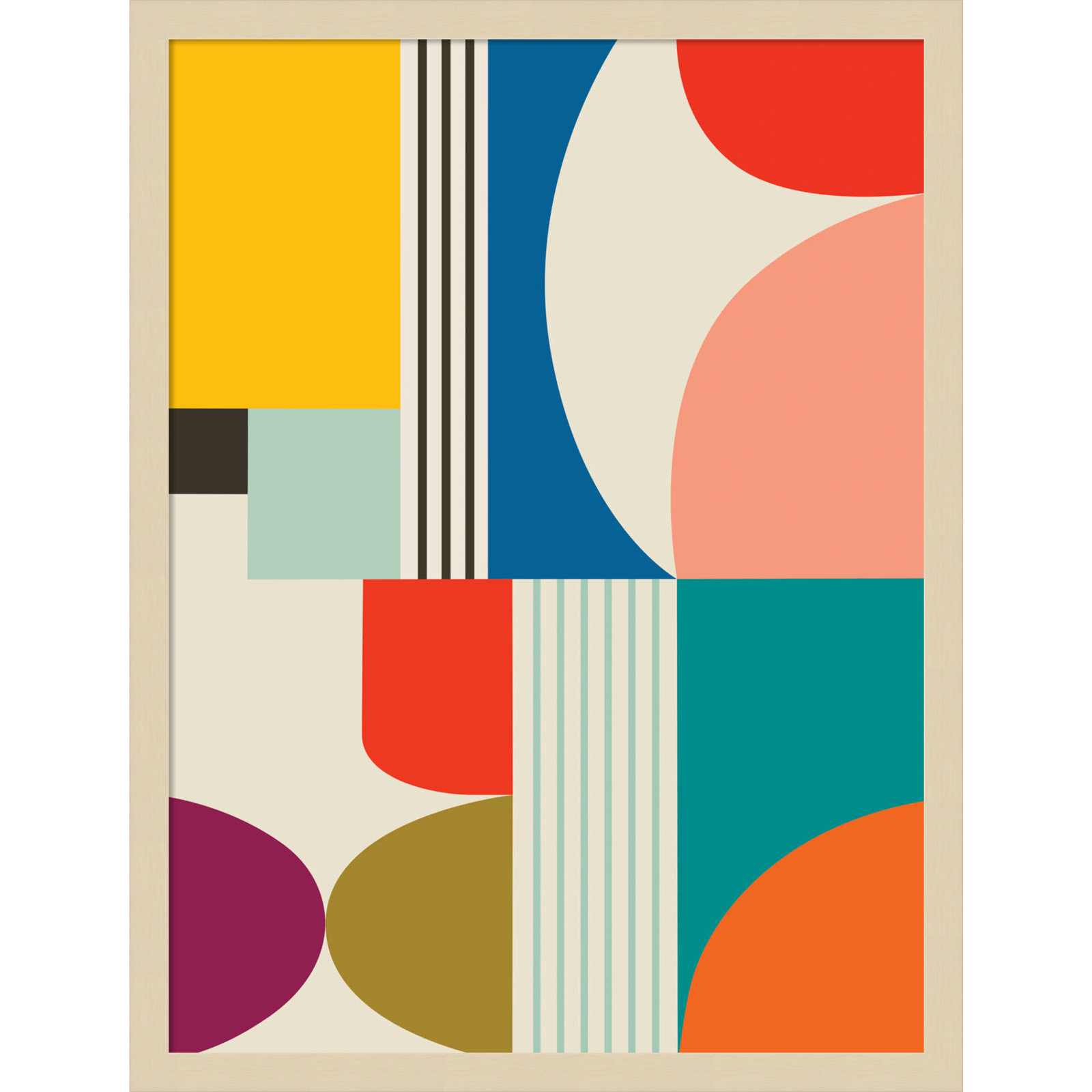 Mid Century Modern Pattern by Rachel Lee, Brown, 25" H x 19" W x 1" D