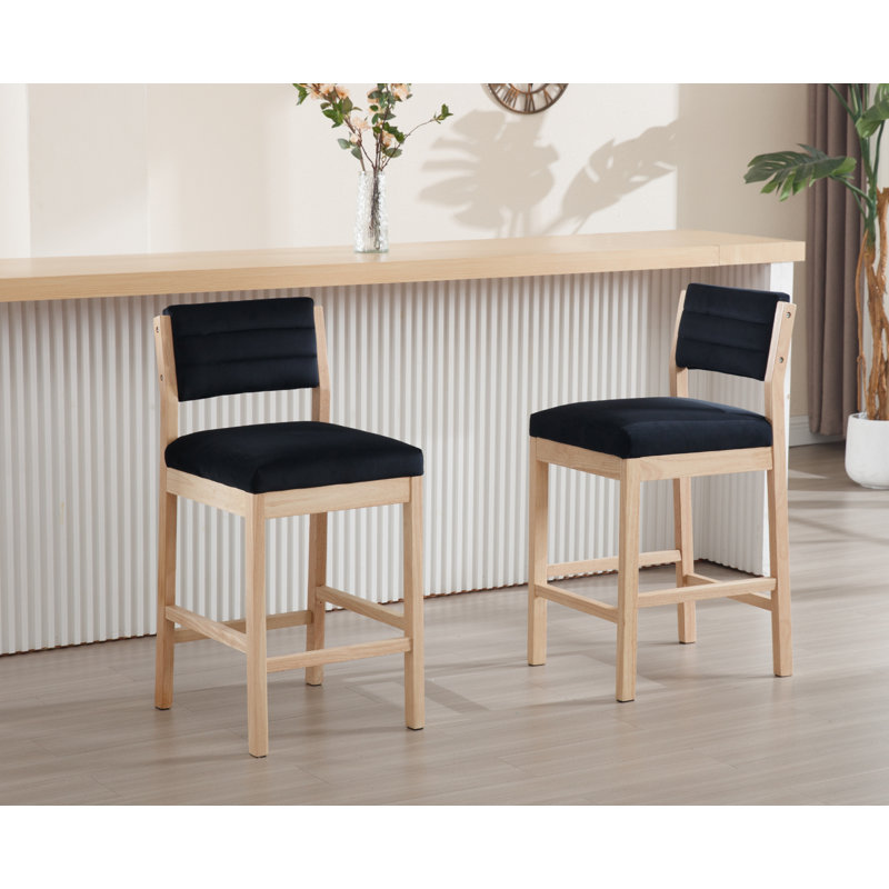 Darlane Upholstered Counter Stool, Black