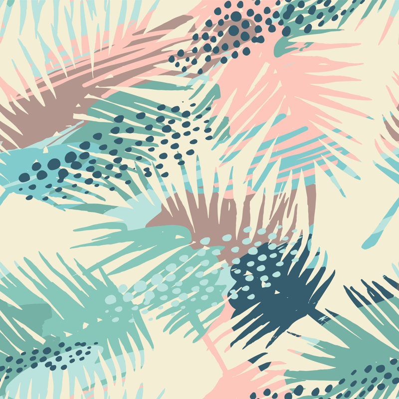 Tropical Plants by Nadezda_Grapes - Wrapped Canvas Print, 122cm H x 122cm W