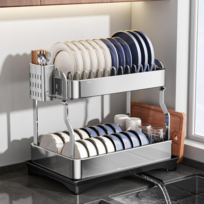 Stainless Steel Two Tier Dish Rack
