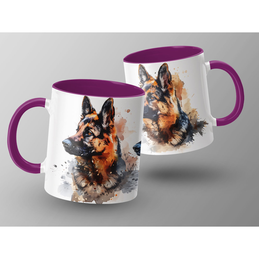 Watercolor German Shepherd Design 11oz Coffee Mug