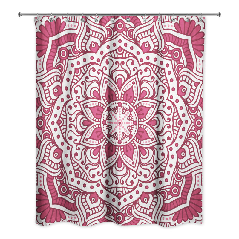 Rideau de douche simple à motif Daley, Rose