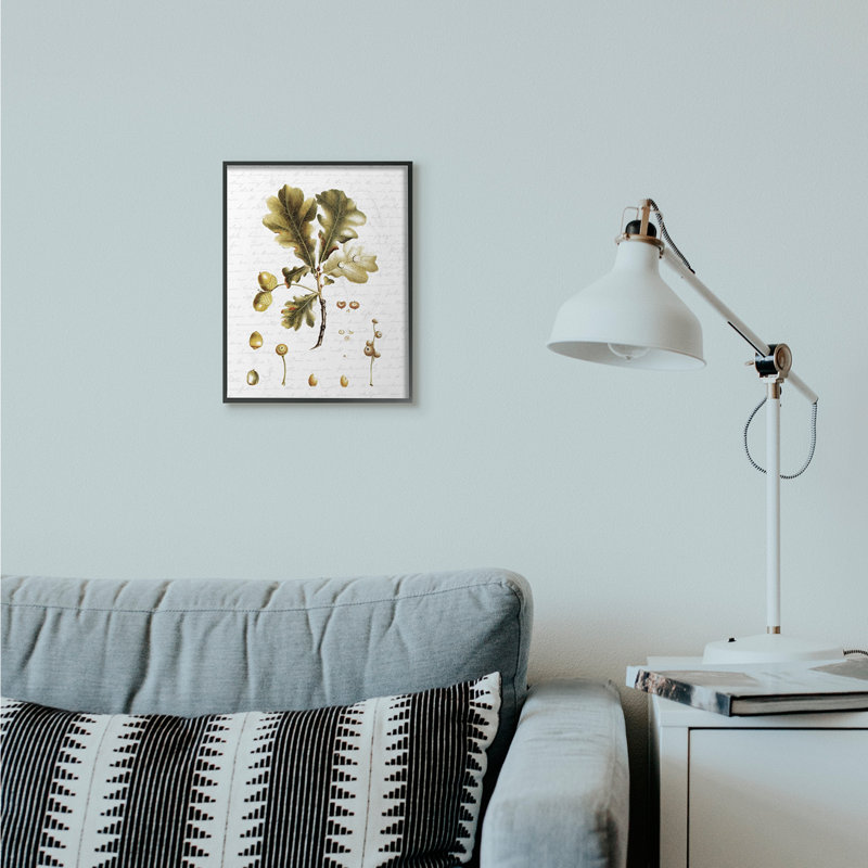 « tree leaves seed style saisons automne », impression, H 11 po x l 14 po, Giclée encadrée noir minuit