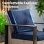 Ensemble de 2 chaises pivotantes 360 ° en osier avec coussin bleu-871546505