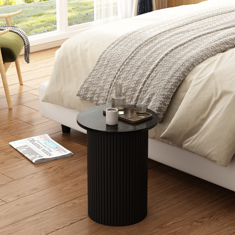 Side Table Set, Black Wood