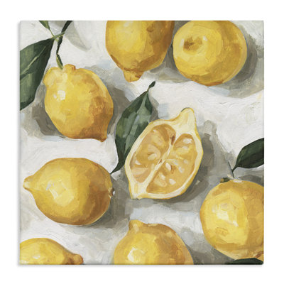 Soft Yellow Citrus Lemon Pile Over White