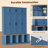 Farmhouse Hall Tree with 4 Hidden Hanging Hooks, Versatile Walnut Seating Bench with 8 Doors, Entryway Shoe Cabinet with Open Compartment for Living Room, Blue-1398261815