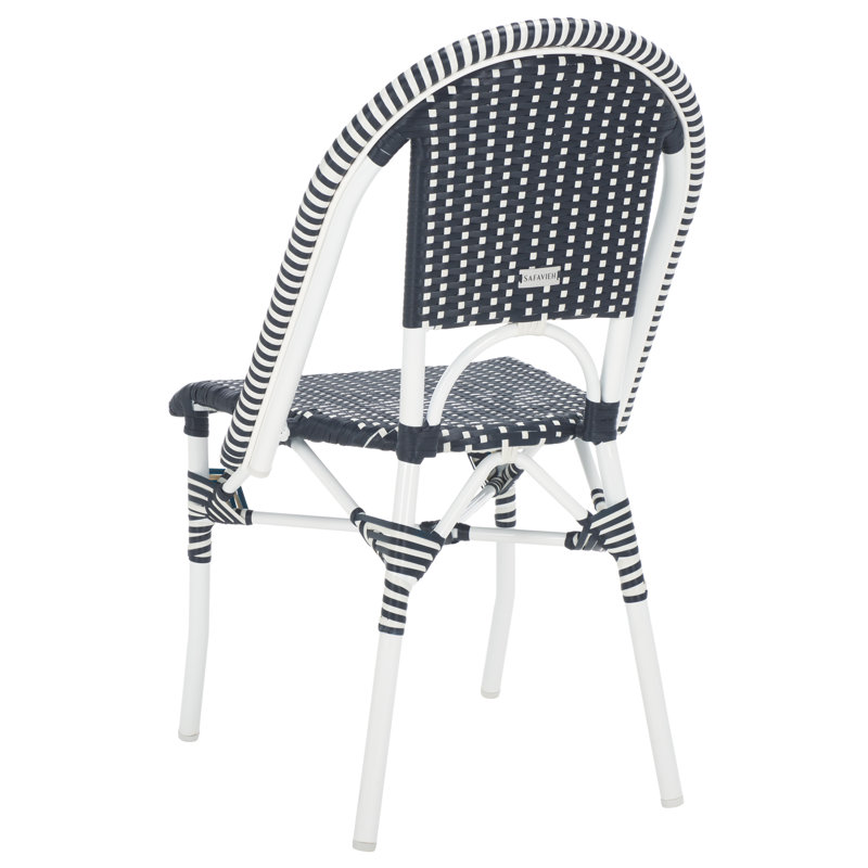 Torino Outdoor Dining Side Chair, Navy/White