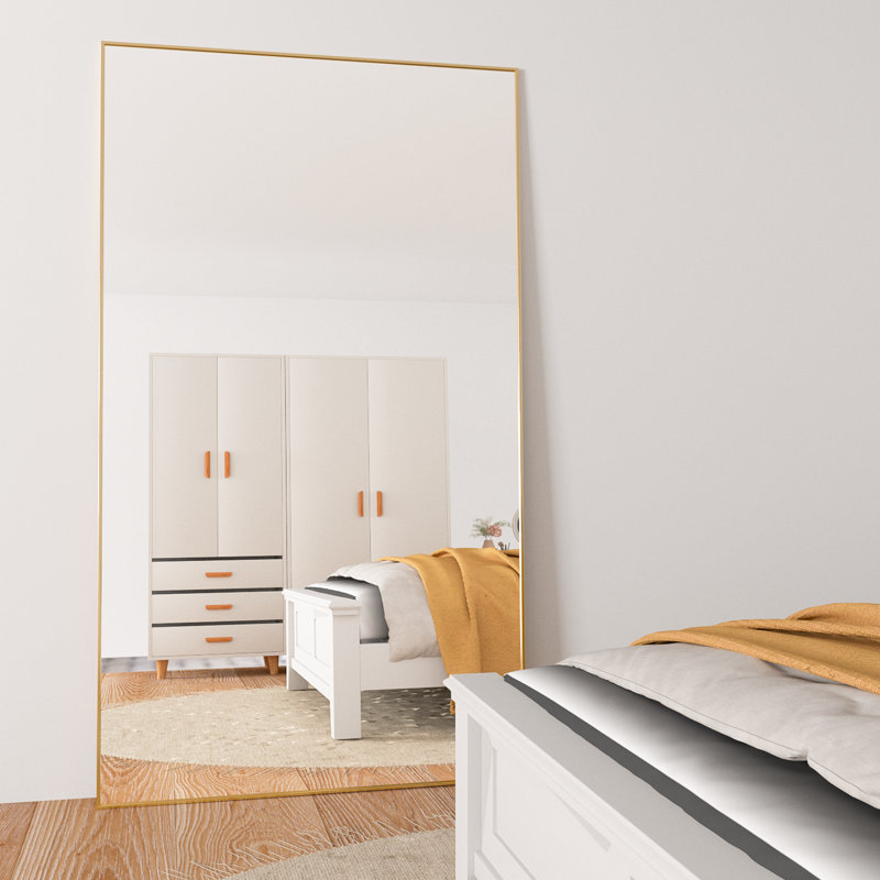 Aarati Aluminium Framed Freestading Full Length Mirror, 65" x 24", Gold