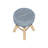 Grey Velvet With Natural Wood Legs For Extra Seat And Foam No Assembly Foot Stool Leg Base