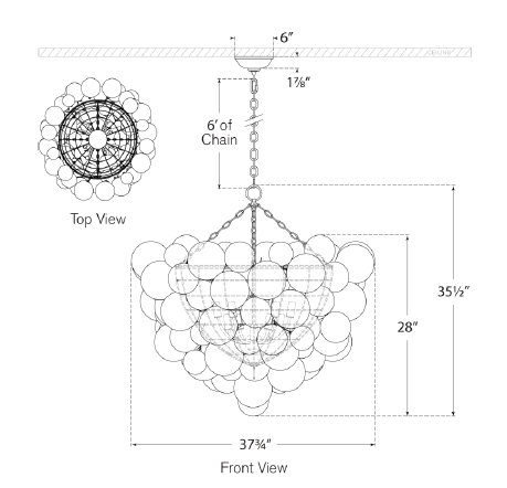 Julie Neill Talia Grande Chandelier, Gild