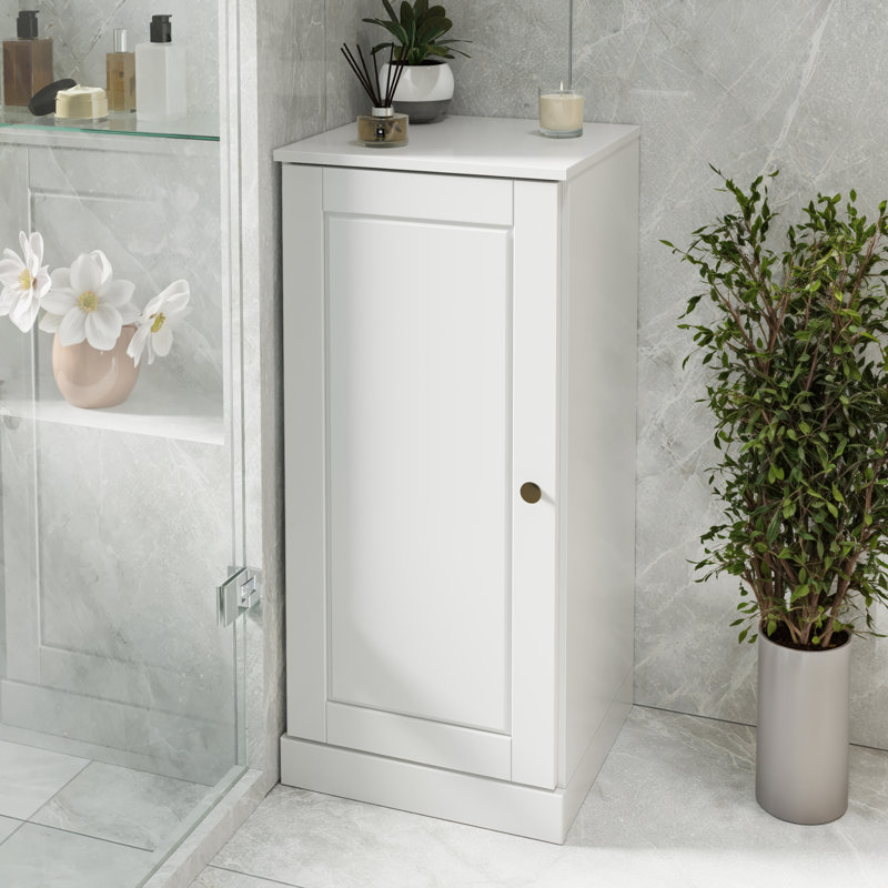 Armoire de rangement de salle de bain 100% bois massif Palace Imports, porte à panneau surélevé, tablettes réglables, 16,5 po de largeur, 35,75 po de hauteur
