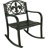 French Floral Cast Iron and Steel Outdoor Rocking Chair