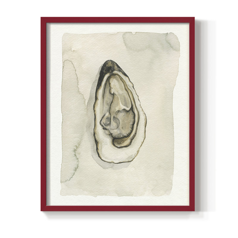 Soft Half Shell I Framed Print - Solid Wood, Red, 15" H x 12" W