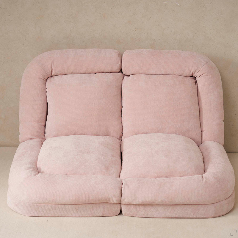 Convertible Fold-Out Single Sofa Bed,The Right Part Of The Complete Product., Pink