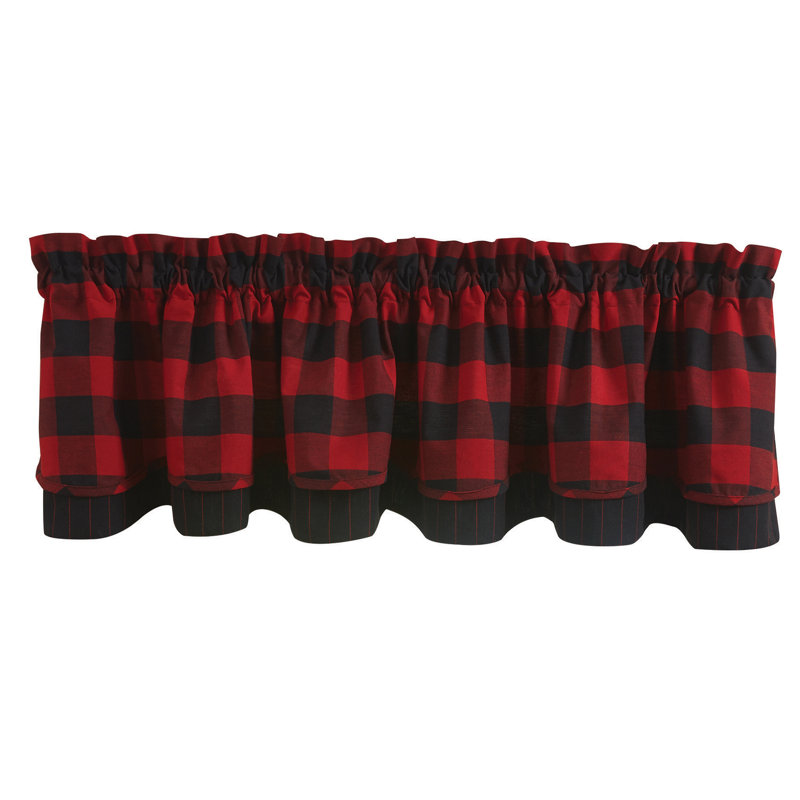 Cantonnière doublée à carreaux Buffalo 16 po, Rouge