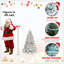Arbre de Noël floqué avec 850 lumières UL et 63 pommes de pin naturelles - pointes en PVC enneigées, 2240 pointes, structure à charnières, support en métal stable, installation facile-1970672698