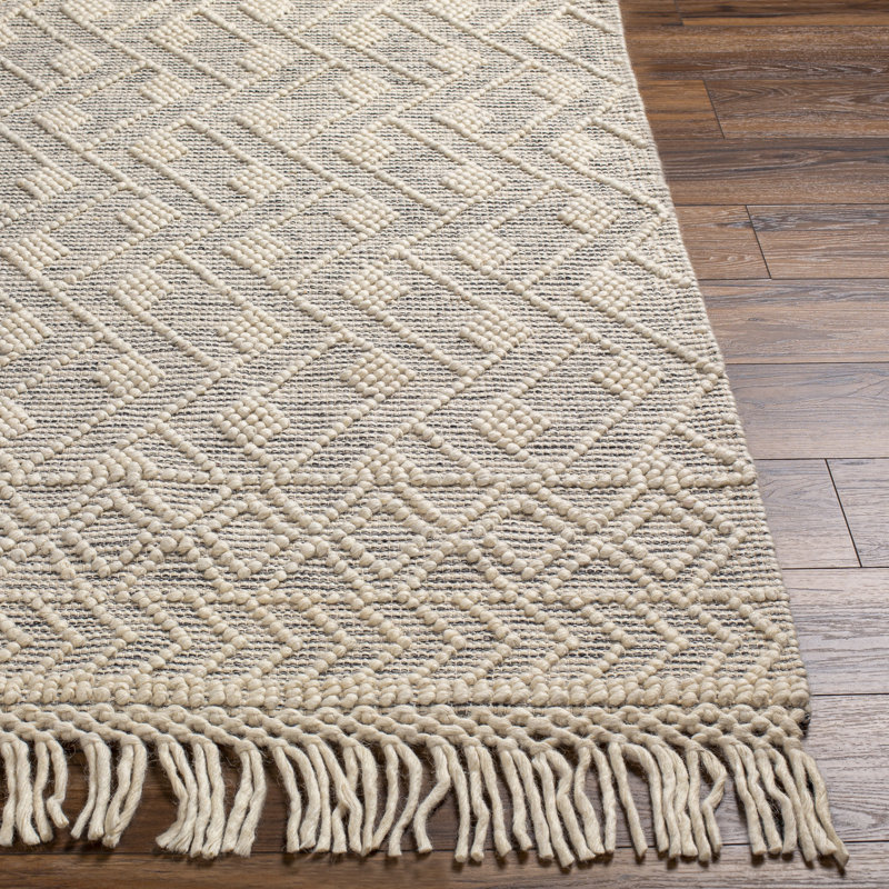 Anelisse Geometric Flatweave Area Rug in Beige/Gray, Runner 2'3" x 7'6"