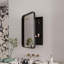 Armoire à pharmacie encastrée en métal avec miroir et tablettes réglables avec miroir mural noir et rangement pour salle de bain-1201781826-1201781824