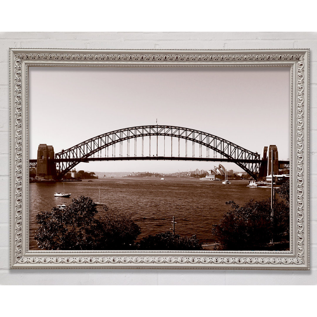 Sydney Harbour Bridge Retro Sepia - Druck