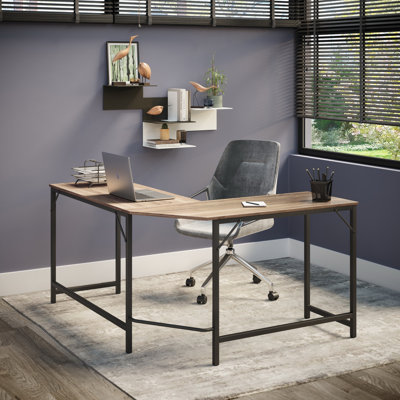 Jazmyne L-Shaped Metal Base Executive Desk