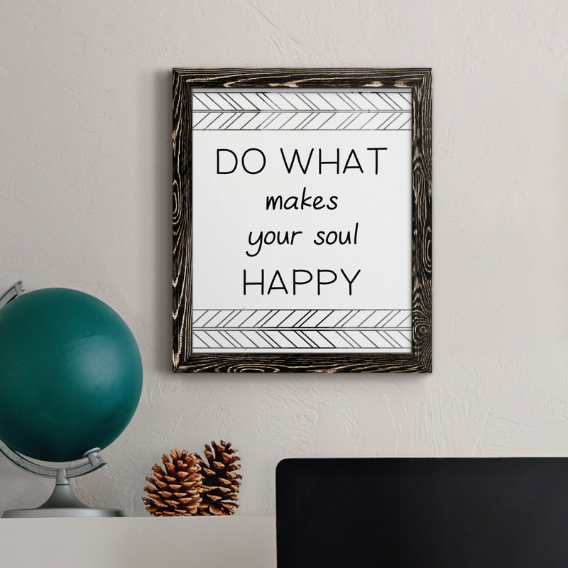 «Your Soul Happy», art textuel sur toile, Noir, H 37,5 po x l 27,5 po x P 1,5 po
