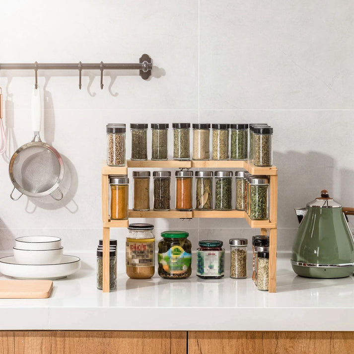 Freestanding Bamboo Spice Rack