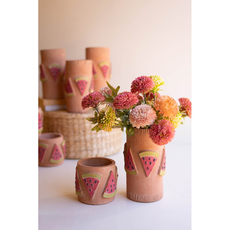  Ensemble de 4 vases en argile faits à la main