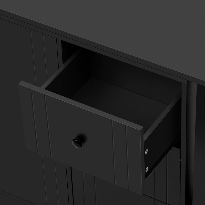 Îlot de cuisine avec table extensible, Noir