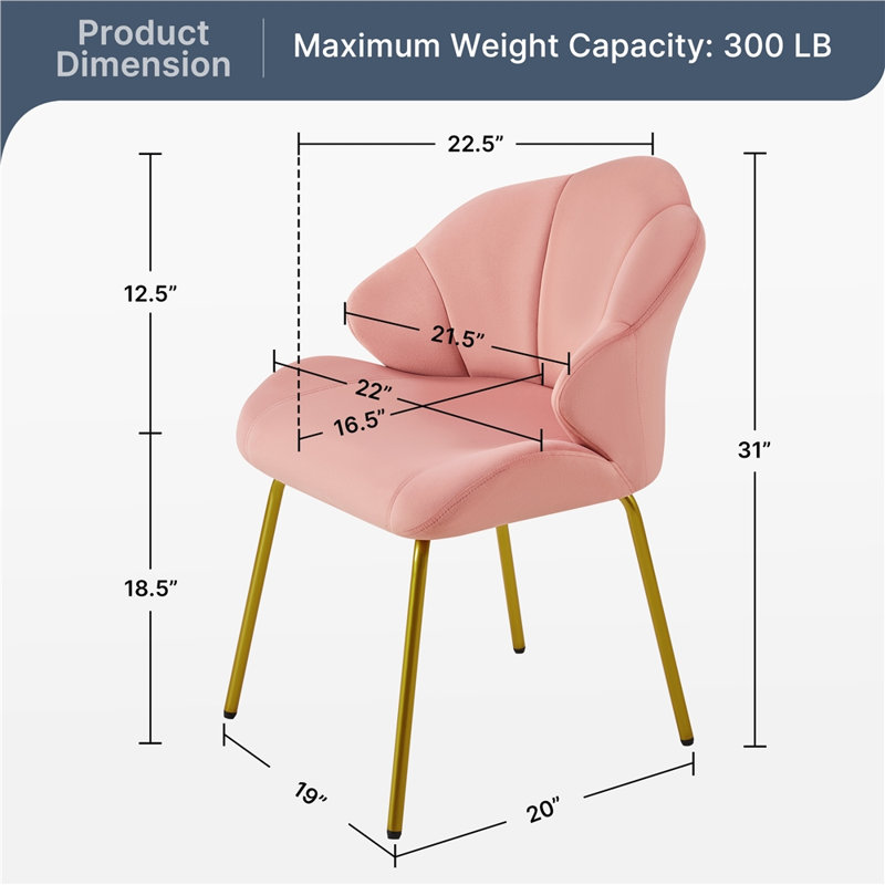 Fauteuil d'appoint 31 po H 31 po, Rose