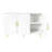 Spacious 3-Door Sideboard In White. For Kitchen, Dining & Living Rooms. Gold Handles And Fluted Design Enhance Style Accent White Buffet Cabinet With 3 Doors. Design. Fits Various Rooms