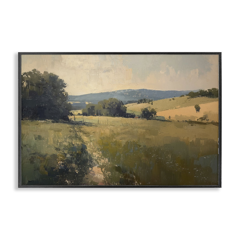 Vaste campagne, estampe numérique par Lazar Studio, Giclée encadrée noir minuit, H 16 po x l 24 po